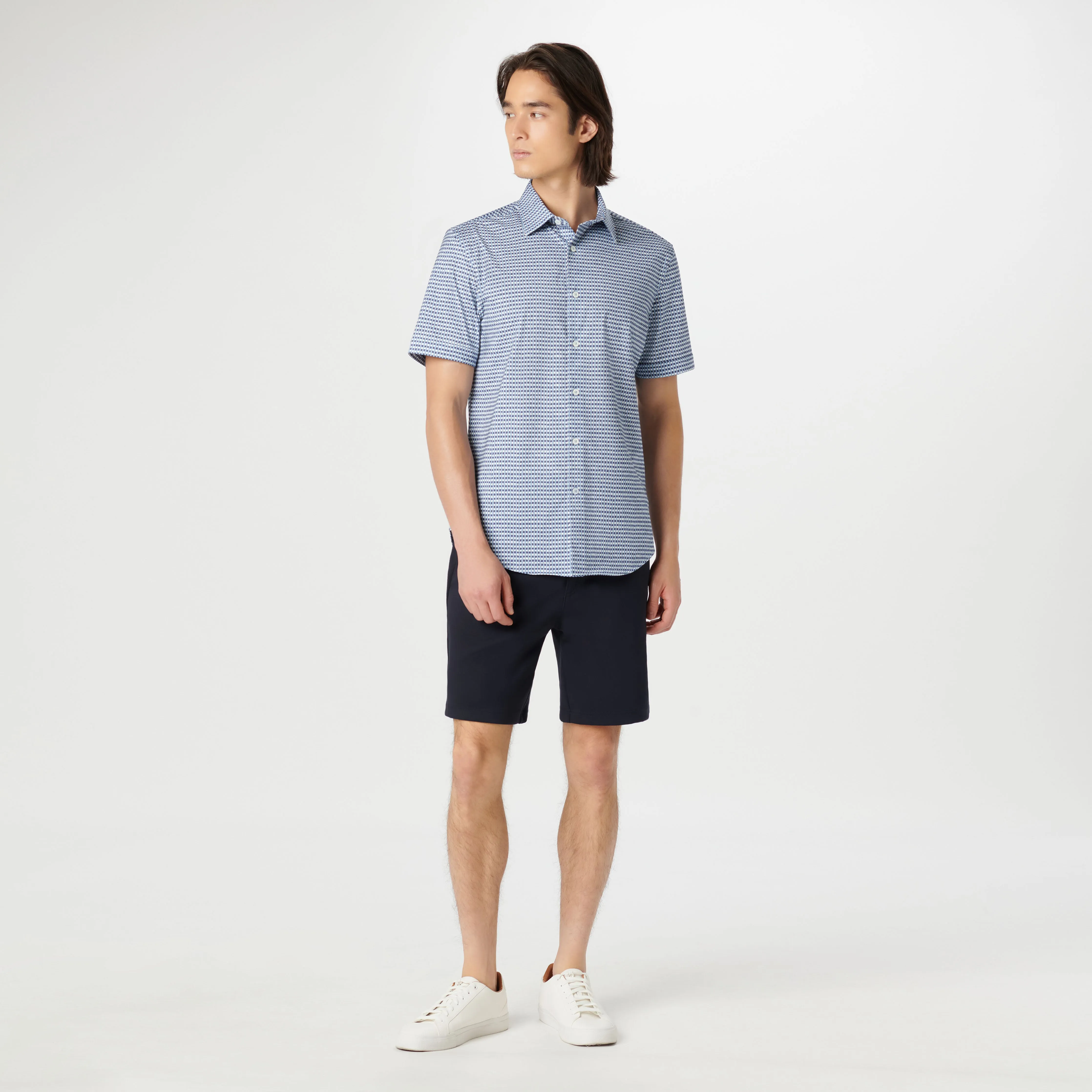 Miles Asymmetric Check OoohCotton Short Sleeve Shirt