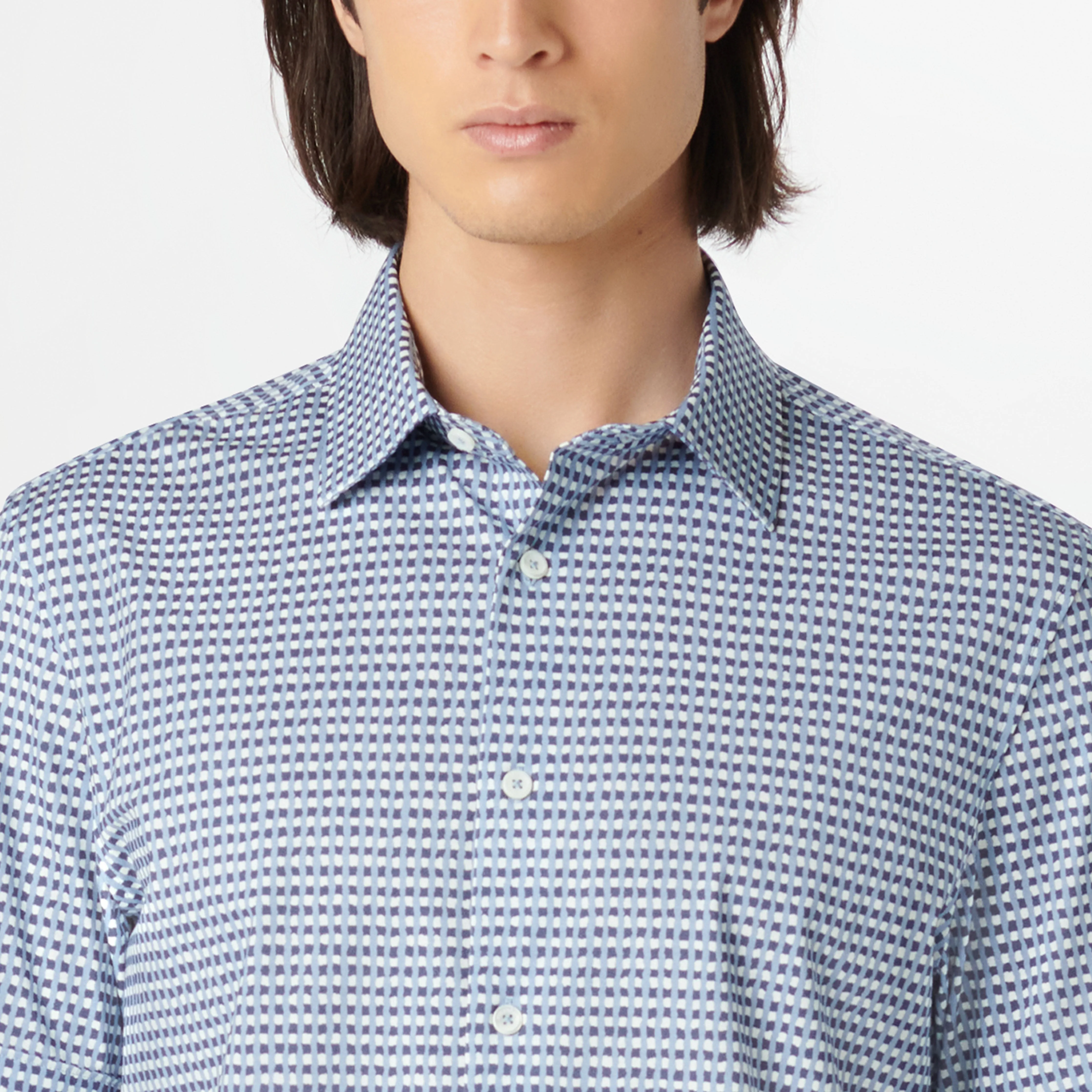 Miles Asymmetric Check OoohCotton Short Sleeve Shirt