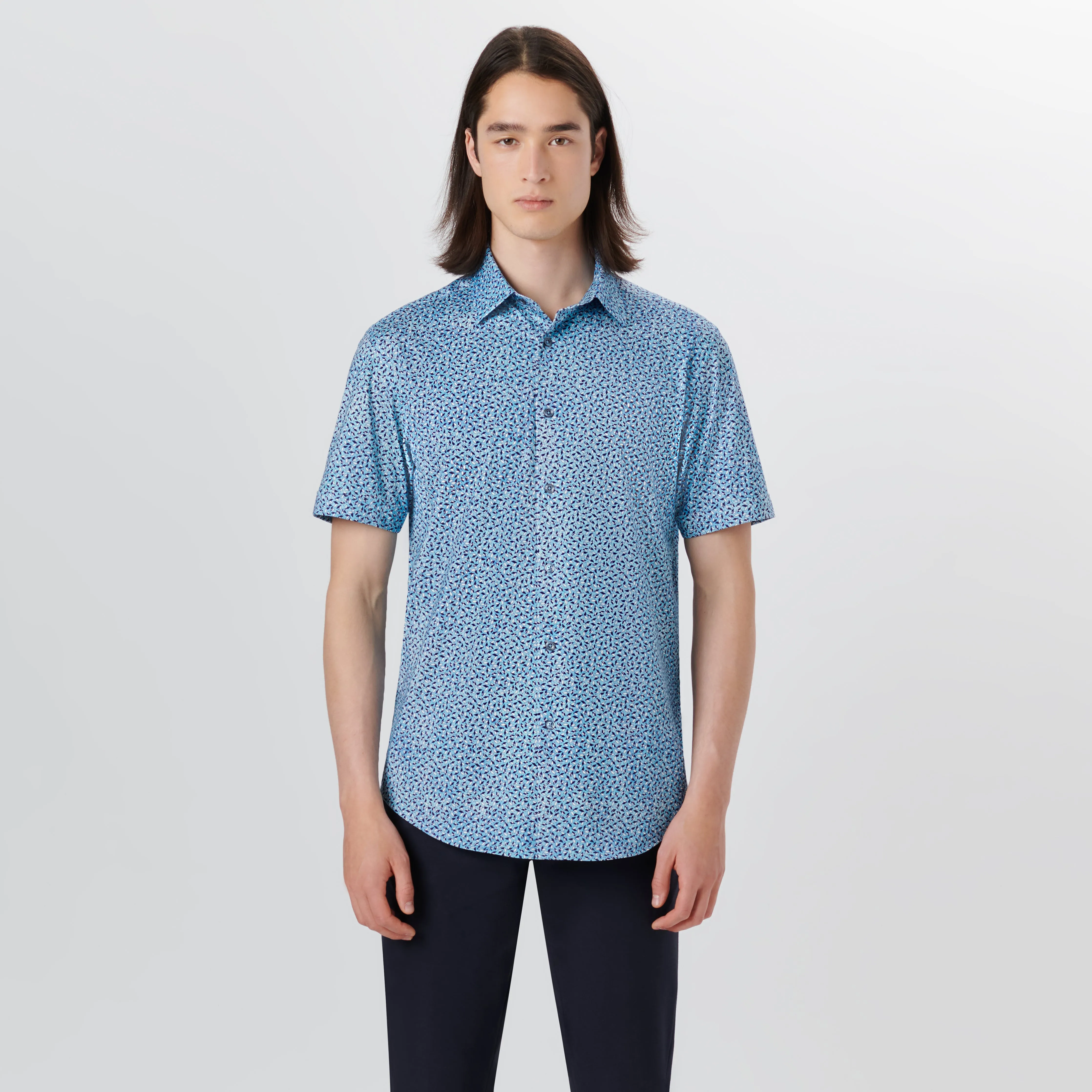 MILES Origami Print OoohCotton Short Sleeve Shirt