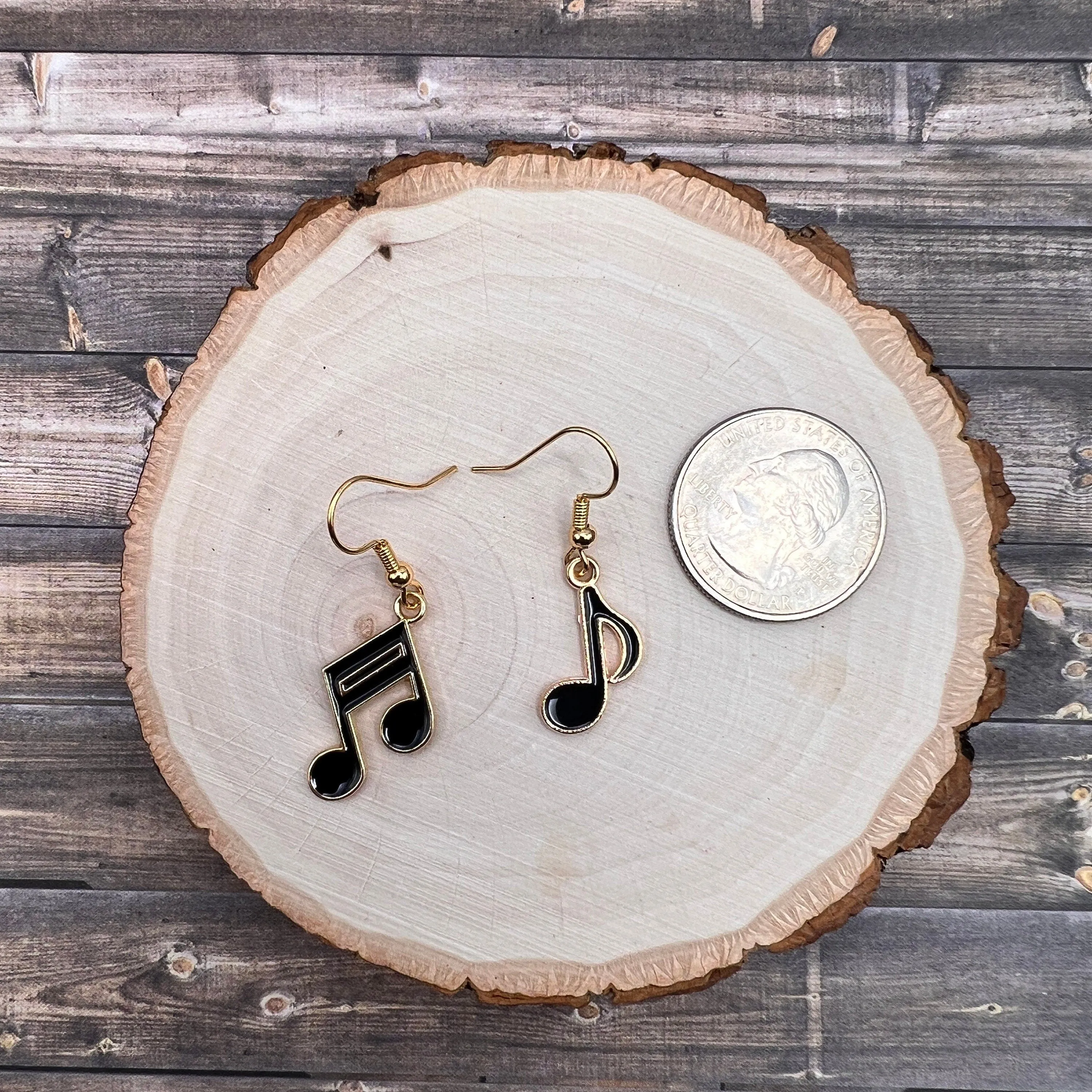 Mismatched Music Note Sixteenth Eighth Hypoallergenic  Earrings