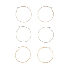 Mix Tube Big Hoop Earring Pack