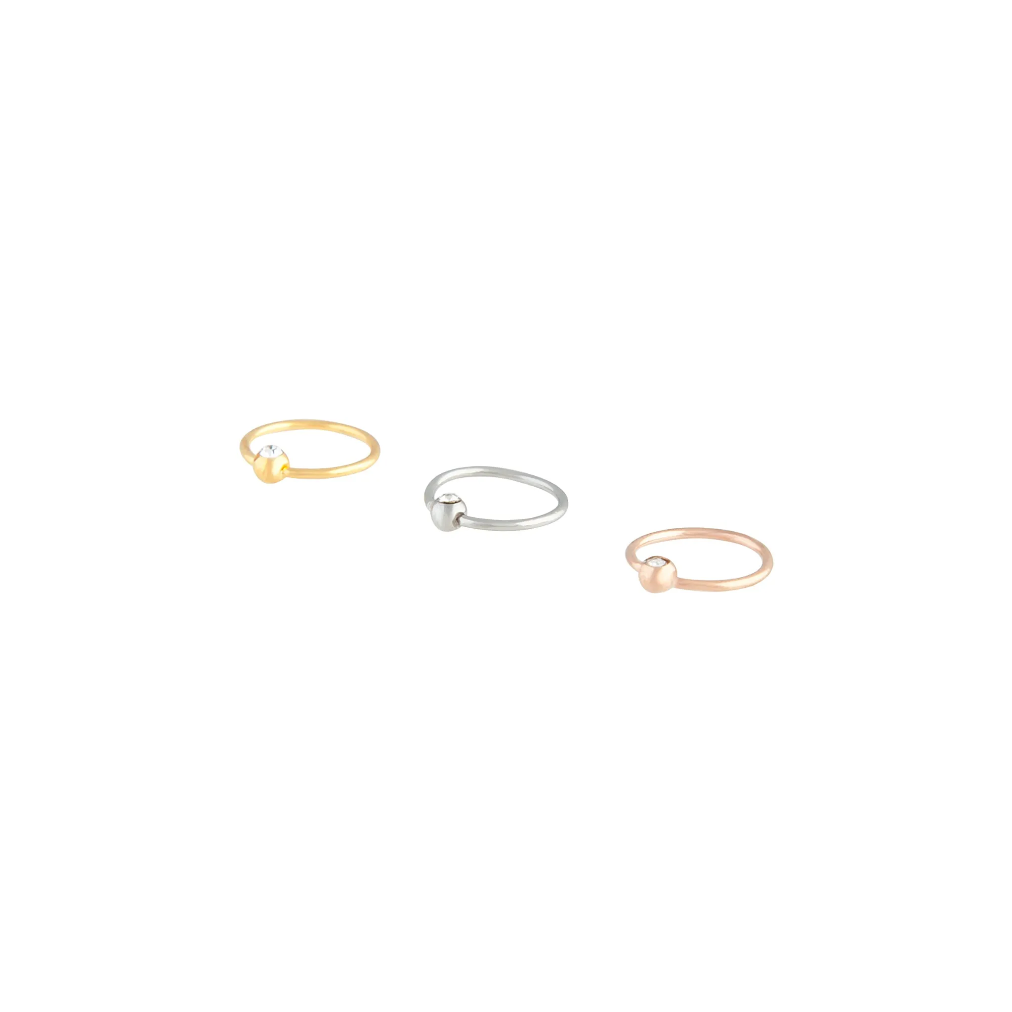 Mixed Metal Upper Helix Hoop Earrings