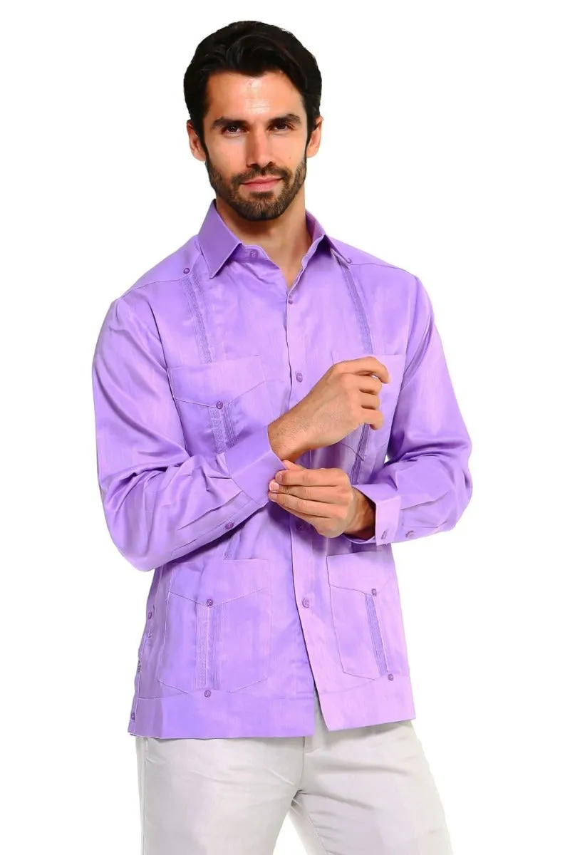 Mojito Collection Men's Guayabera Shirt Premium 100% Linen Long Sleeve