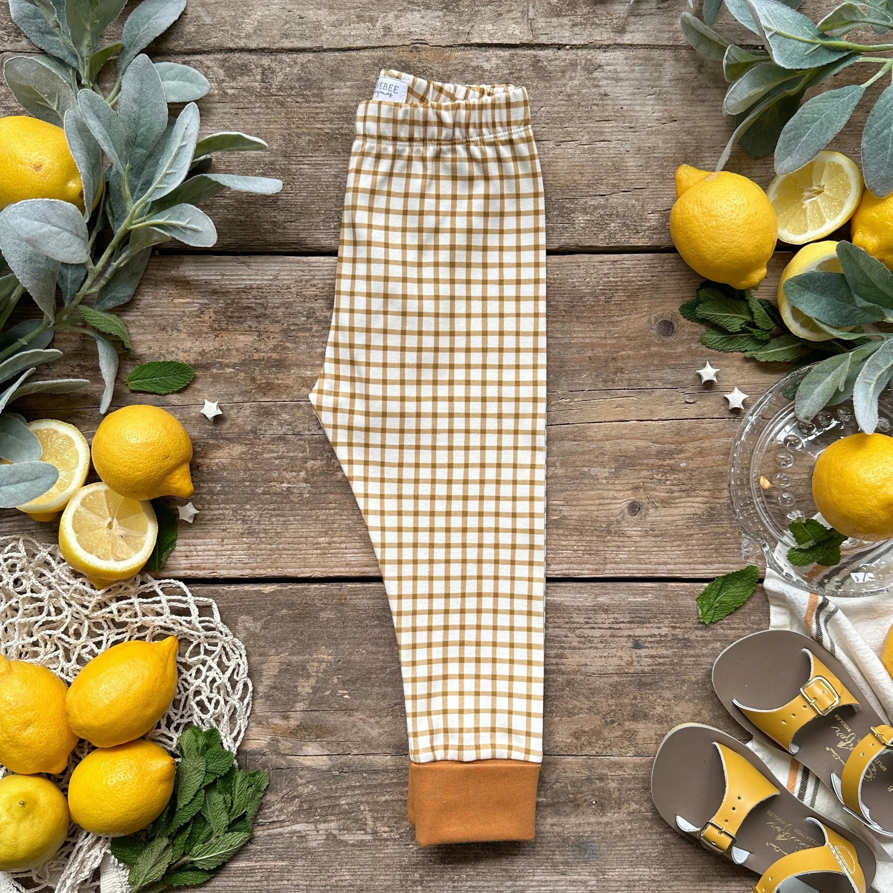 Mustard Gingham BeeJamas | Long