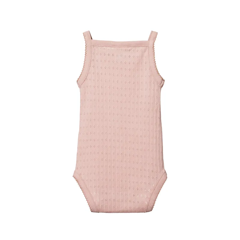 Nature Baby Camisole Bodysuit Pointelle - Rose Bud