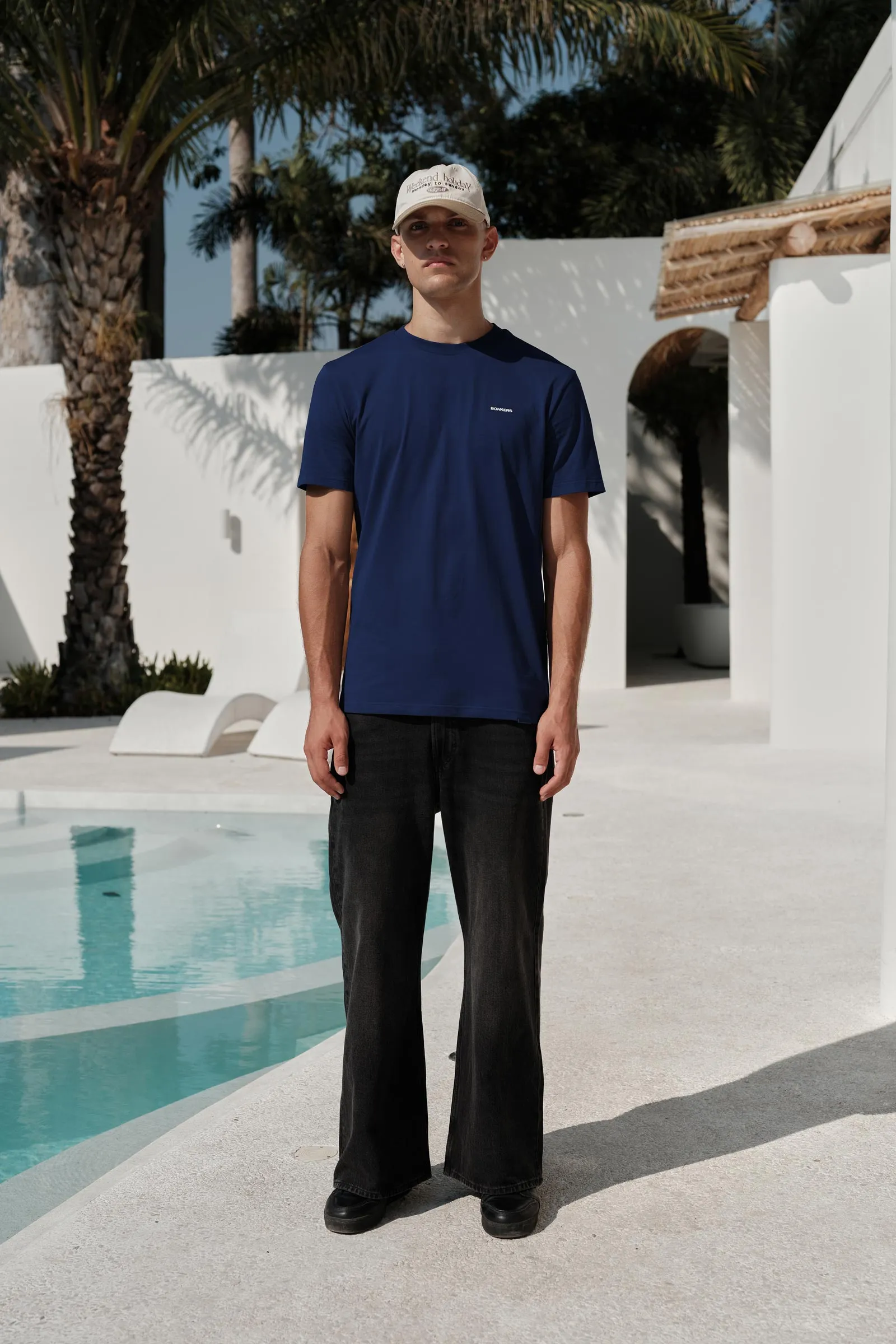 Navy Blue 100% Supima Cotton Relaxed Fit T-shirt