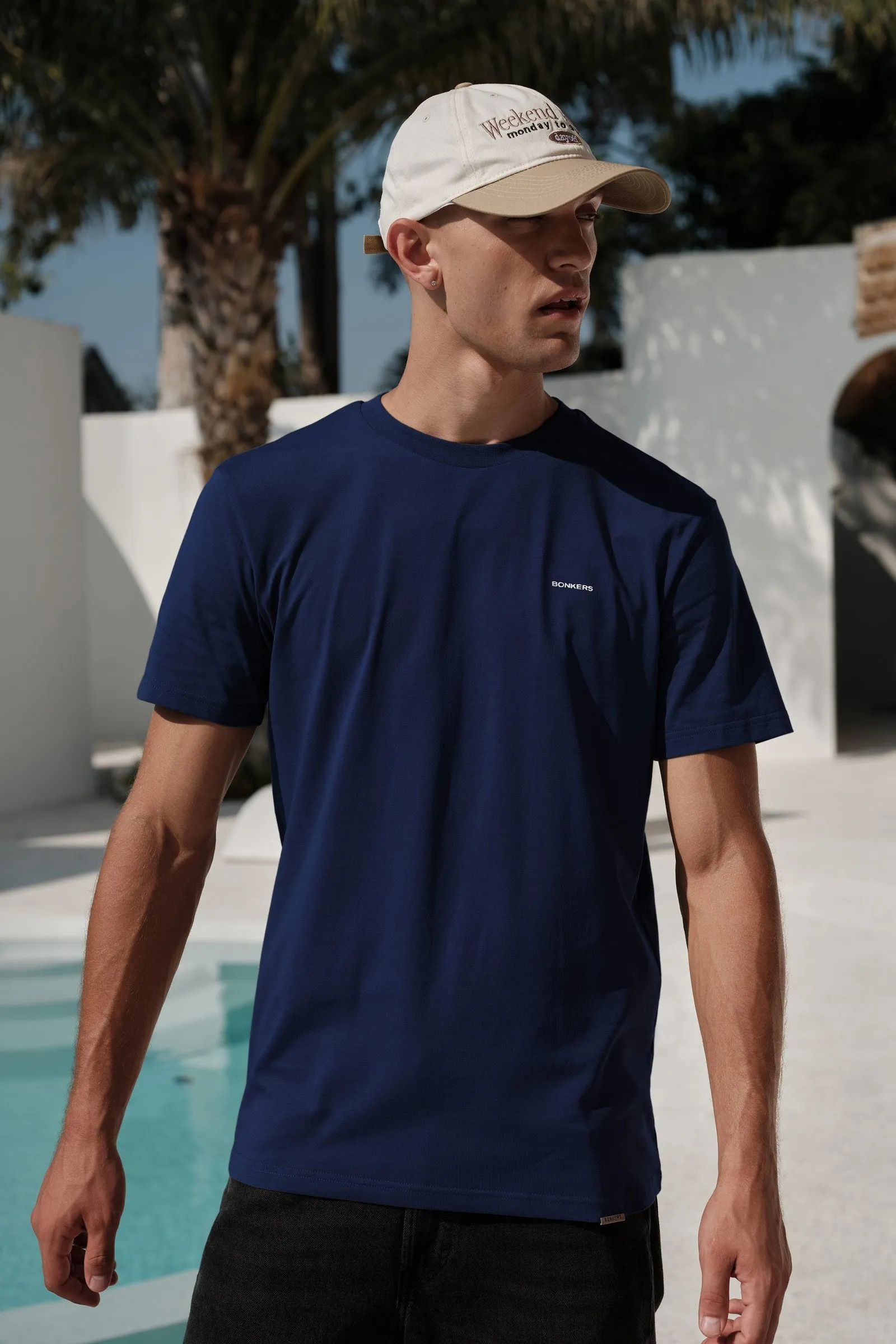 Navy Blue 100% Supima Cotton Relaxed Fit T-shirt