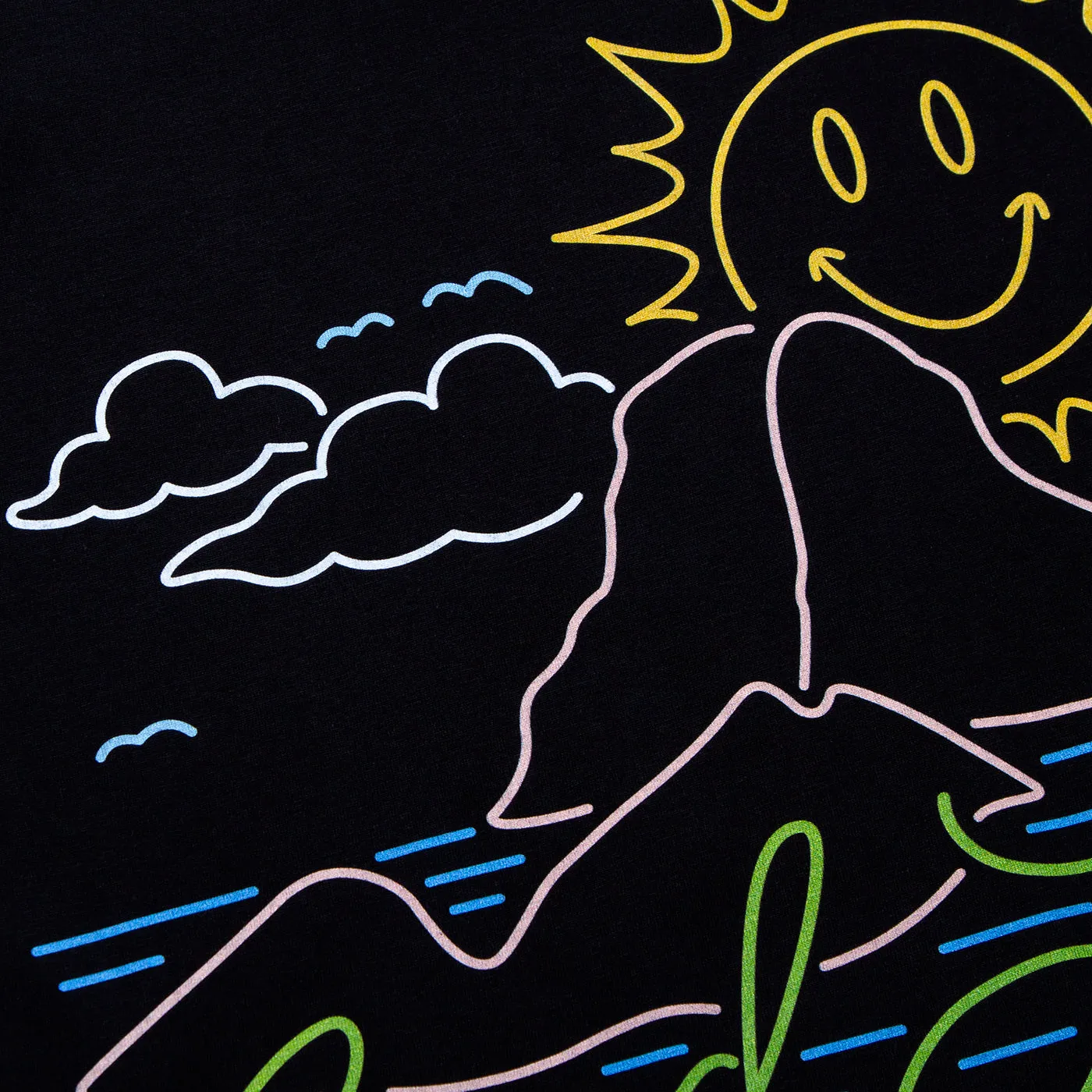 Neon Es Vedrà Good Life Front Print - Tshirt - Black