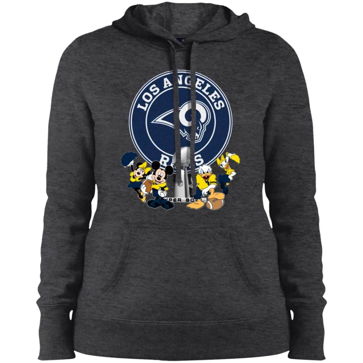 Nfl – Los Angeles Rams Super Bowl 2019 Mickey Mouse Minnie Mouse Donald Duck Daisy Duck Football Women Hooded Sweatshirt