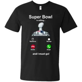 Nfl - Super Bowl Is Calling And I Must Go New England Patriots 2019 Football Men V-Neck T-Shirt