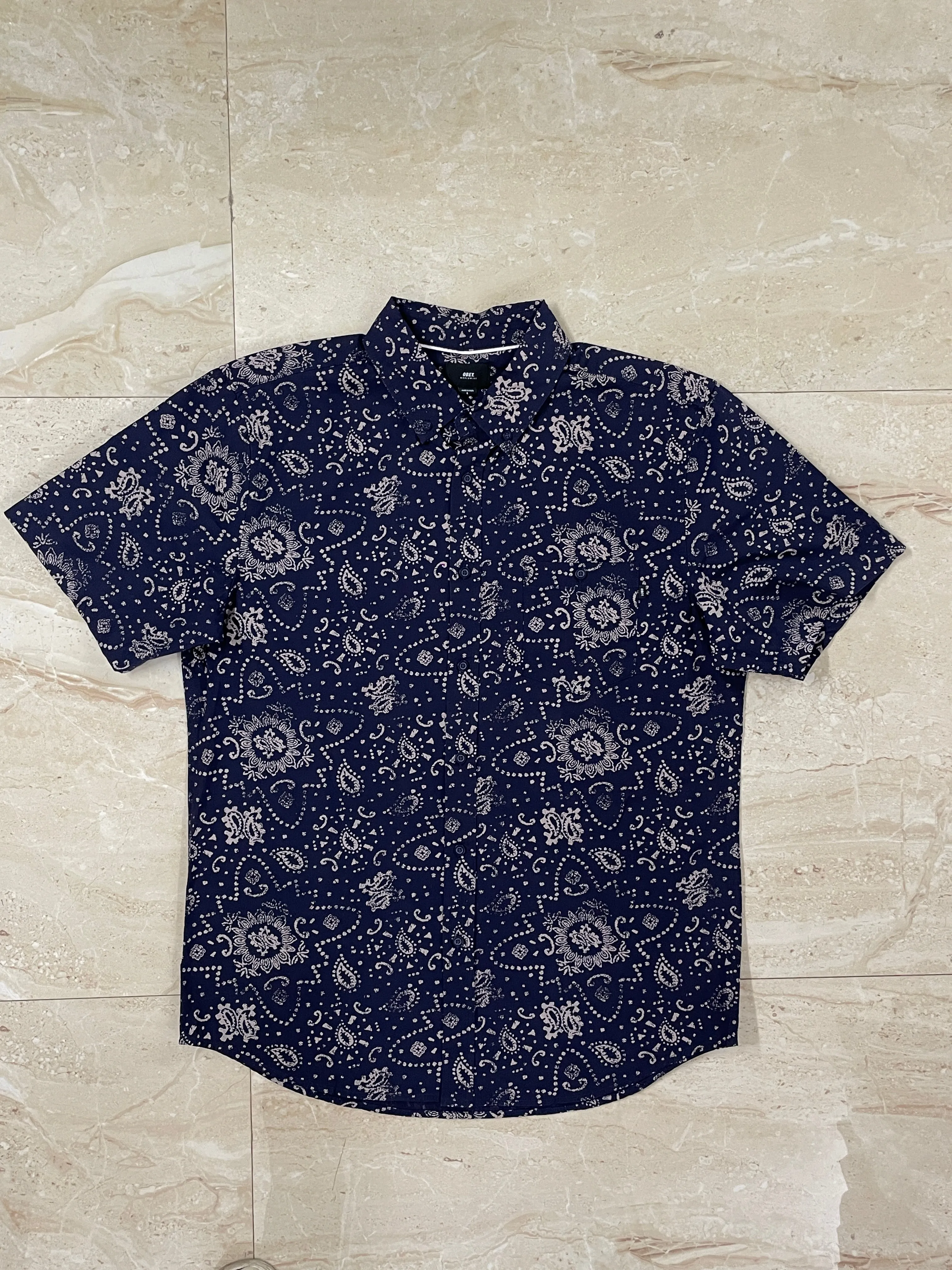 Obey Block Print Half Sleeve Shirt