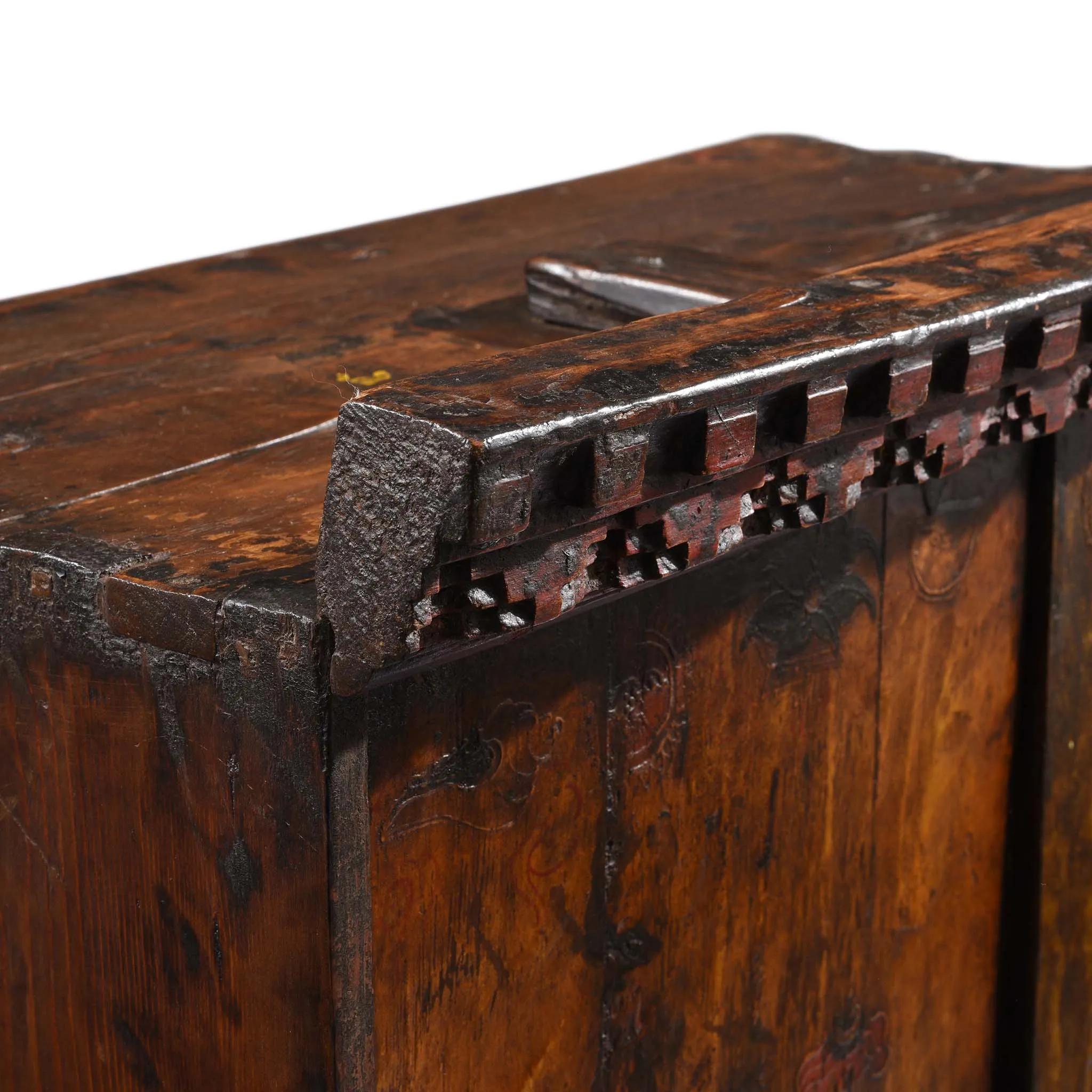 Painted Torkham Cabinet From Tibet - 18thC