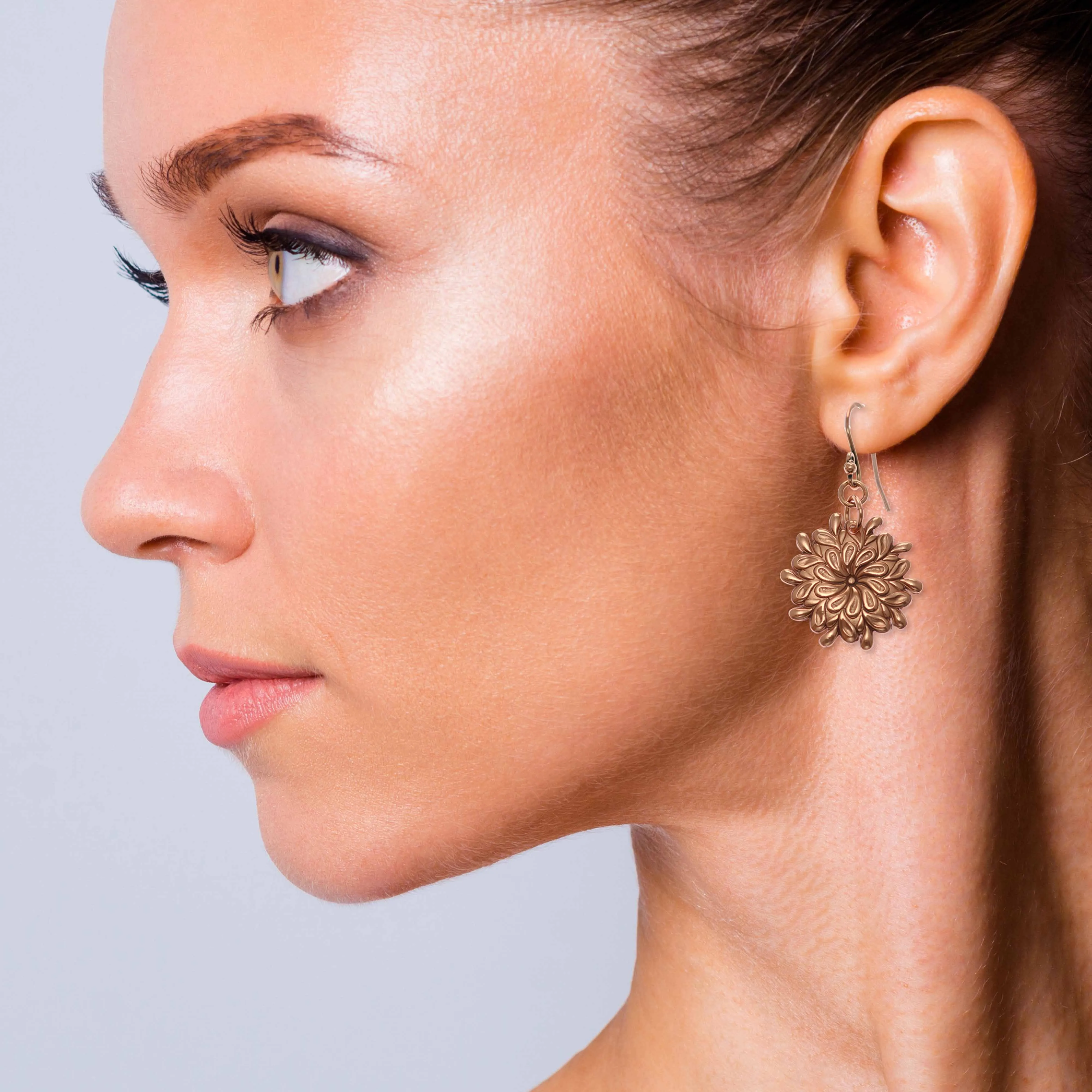 Paisley Burst Copper Drop Earrings