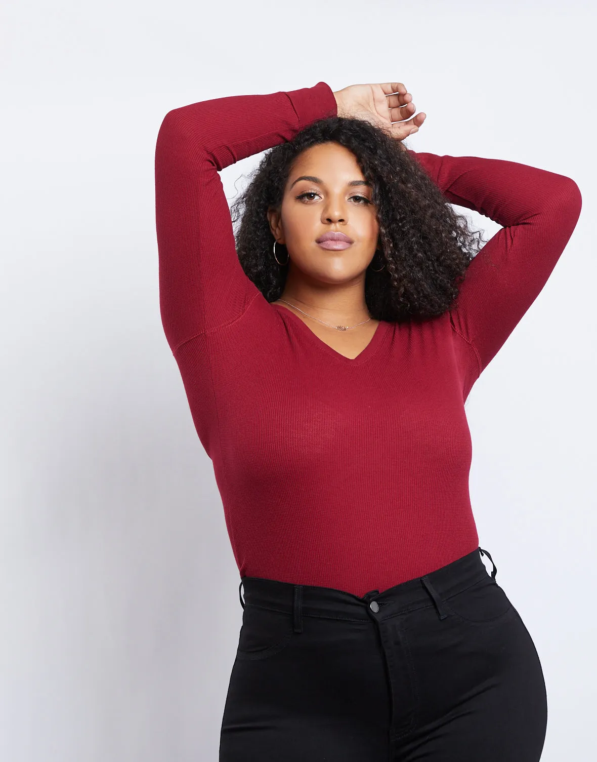 Plus Size Thermal Long Sleeve Top