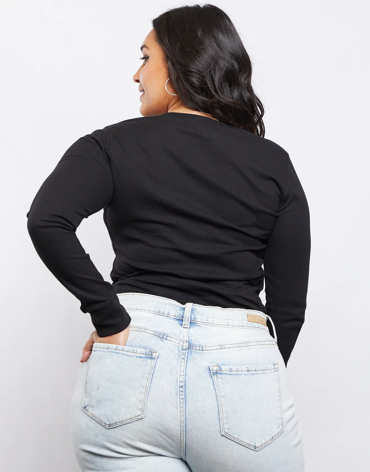 Plus Size Thermal Long Sleeve Top