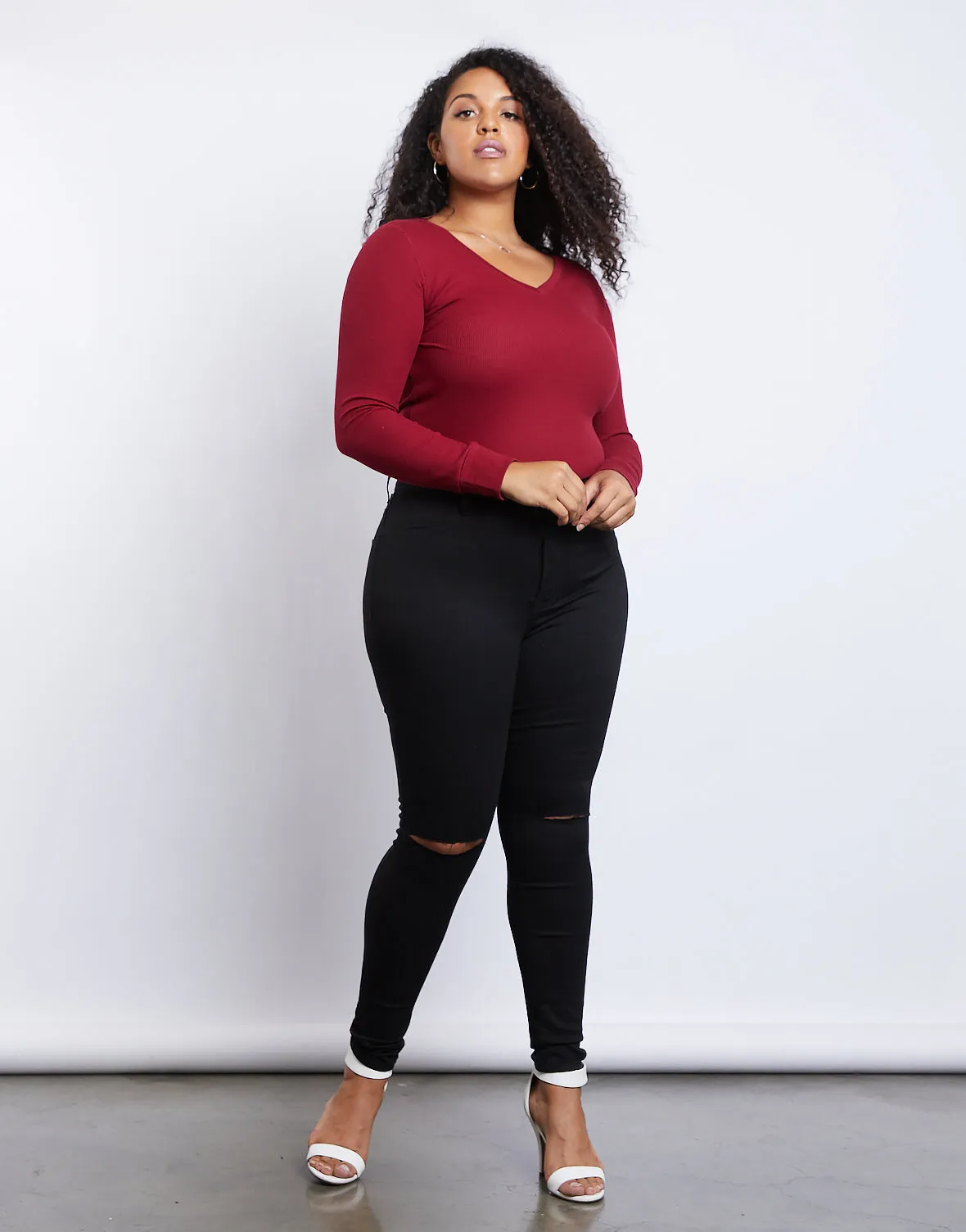 Plus Size Thermal Long Sleeve Top