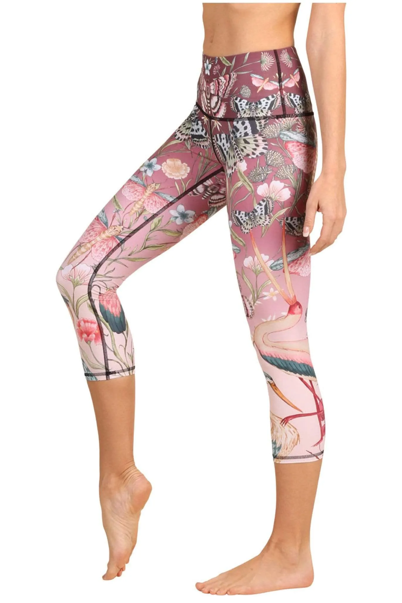 Pretty in Pink Printed Yoga Crops