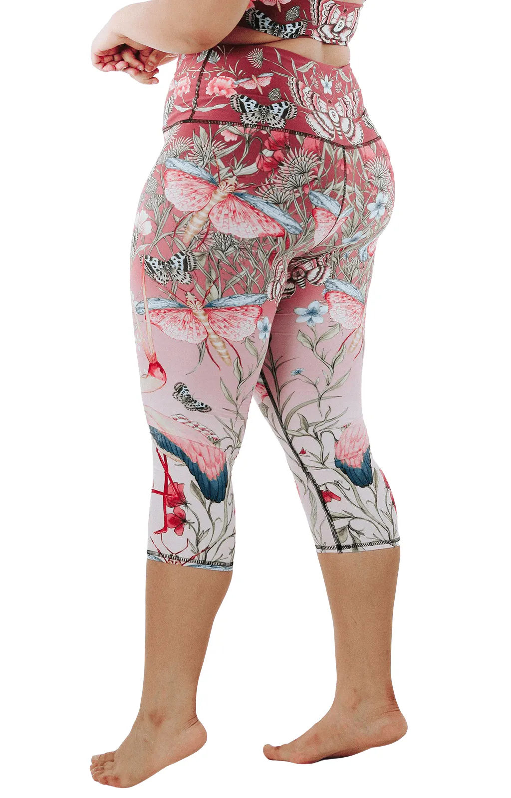 Pretty in Pink Printed Yoga Crops