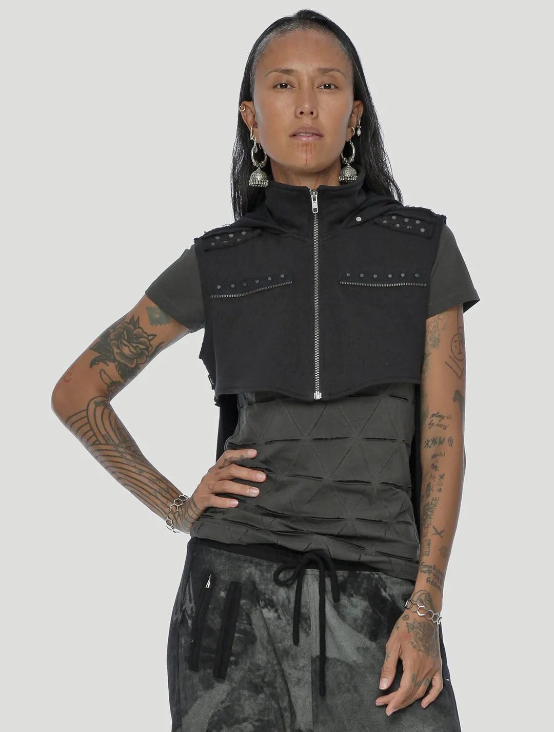 Pro Cropped Hoodie Vest