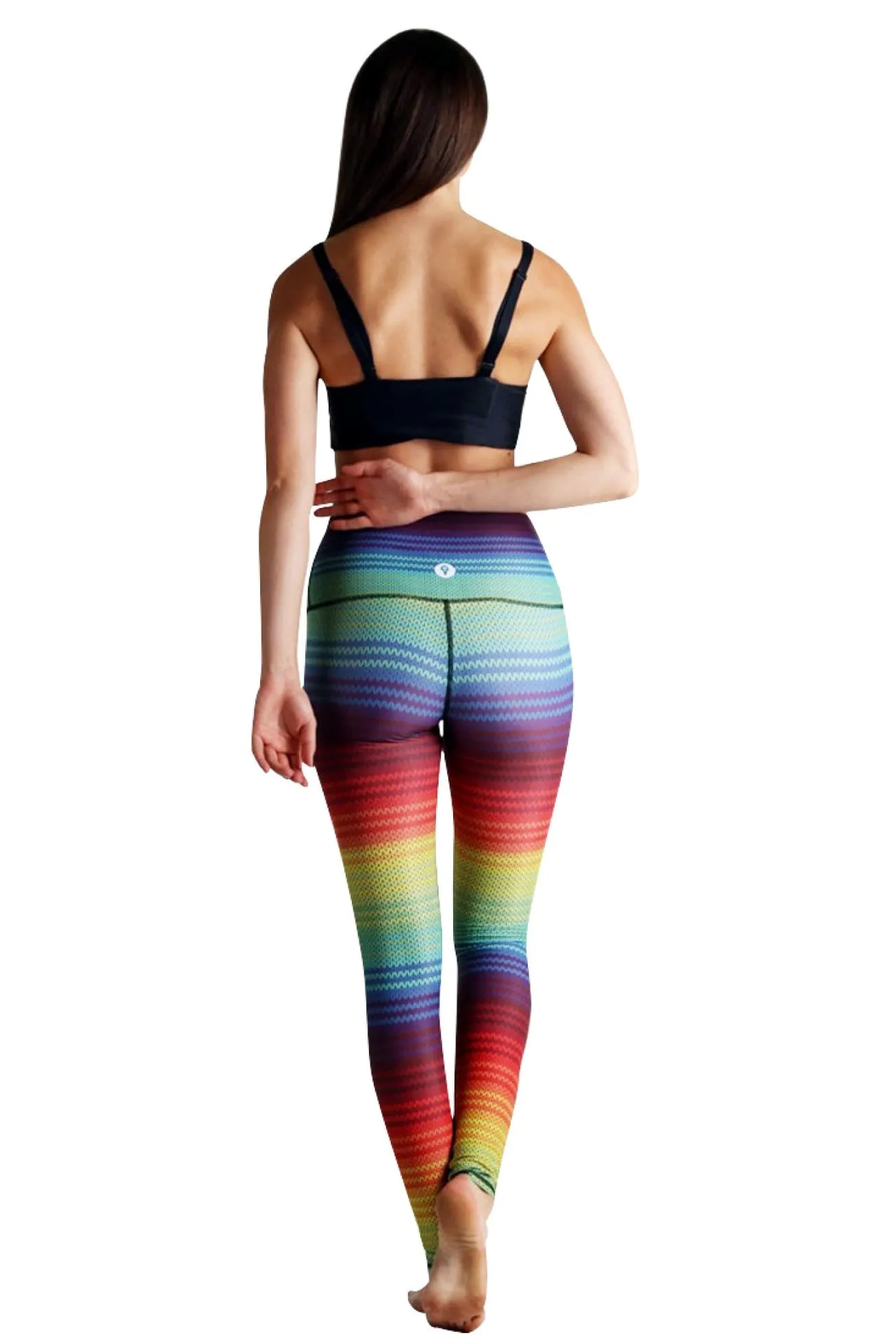 Rainbow Stripe Printed Yoga Leggings