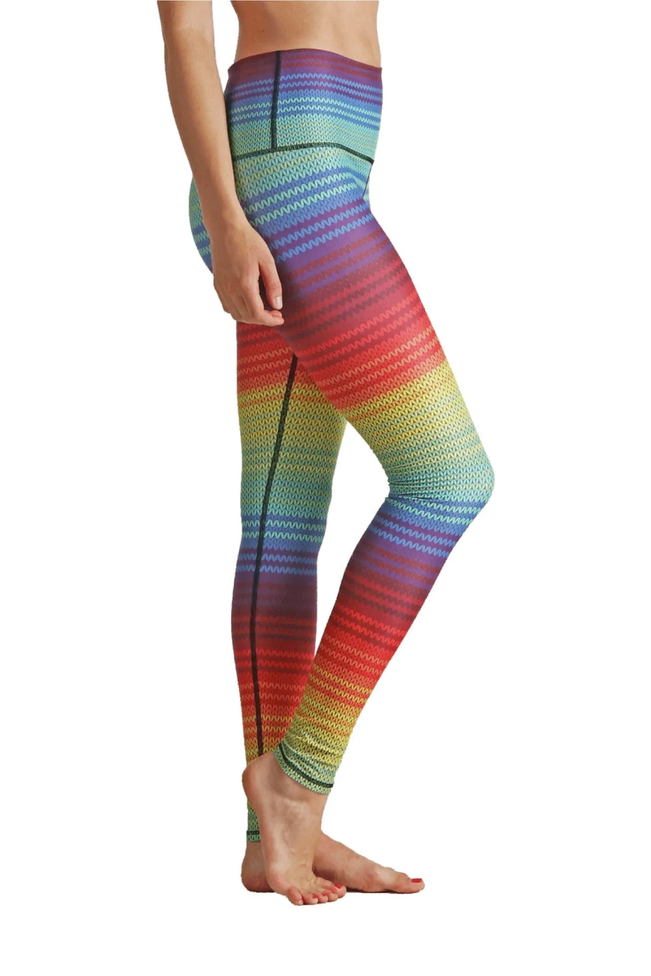 Rainbow Stripe Printed Yoga Leggings