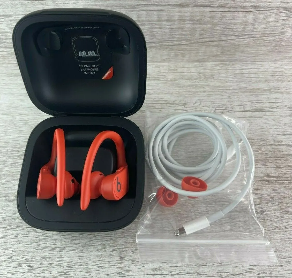 RED Beats by Dre Powerbeats Pro Totally Wireless Bluetooth Earphones-Open Box.