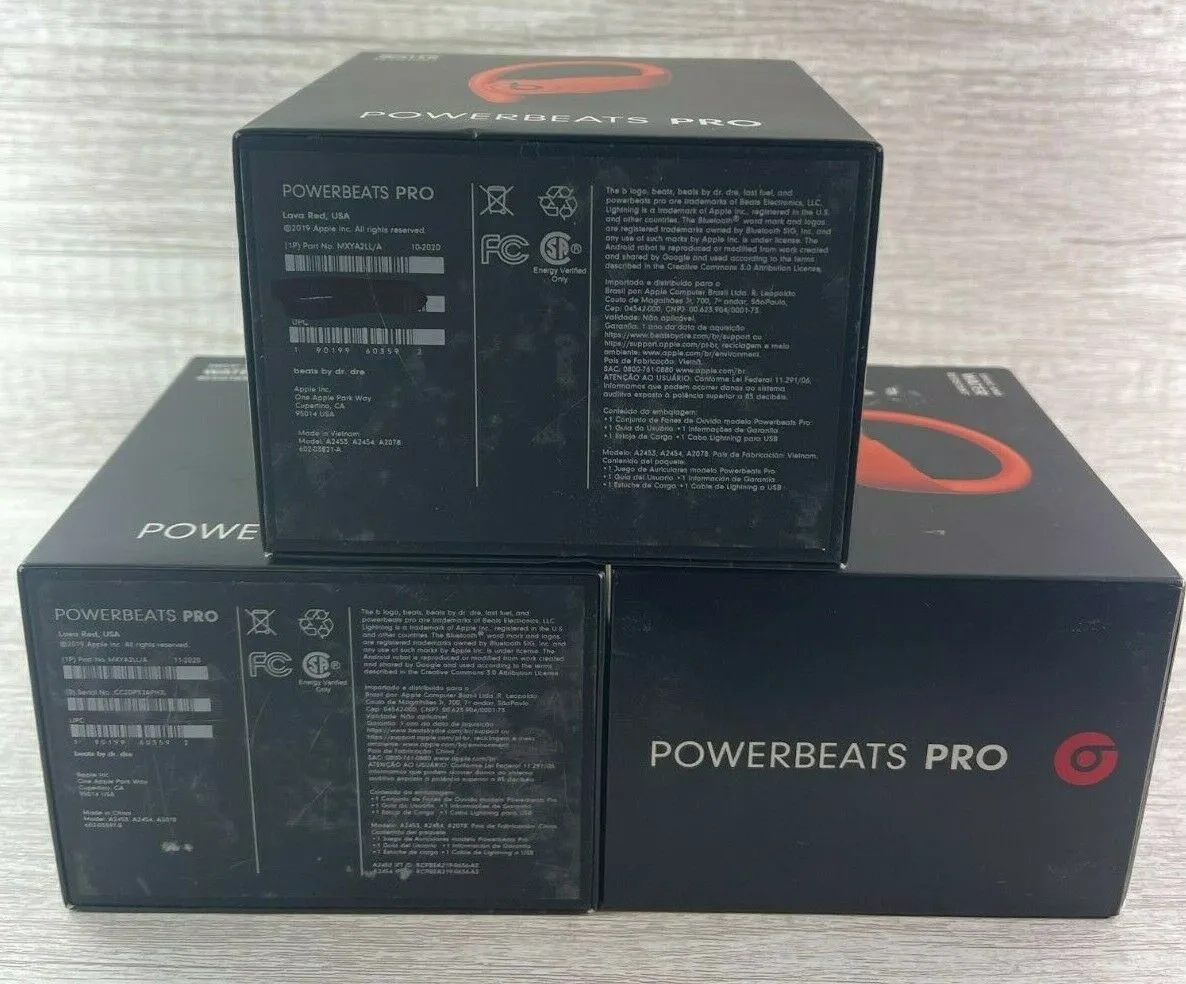 RED Beats by Dre Powerbeats Pro Totally Wireless Bluetooth Earphones-Open Box.