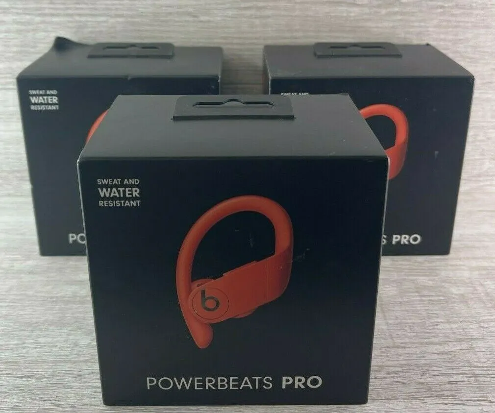 RED Beats by Dre Powerbeats Pro Totally Wireless Bluetooth Earphones-Open Box.