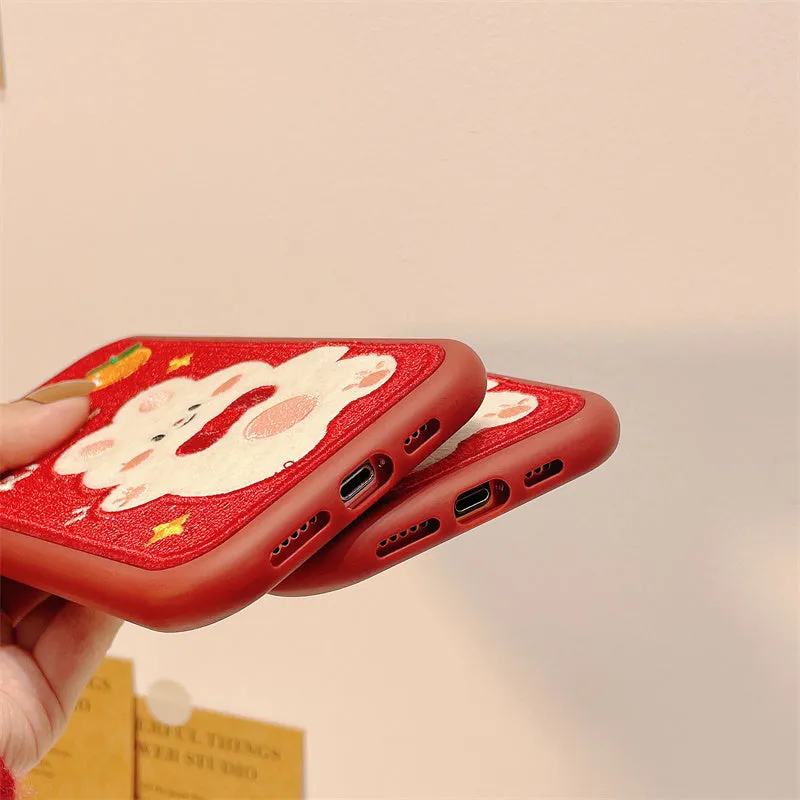 Red Bunny iPhone Case