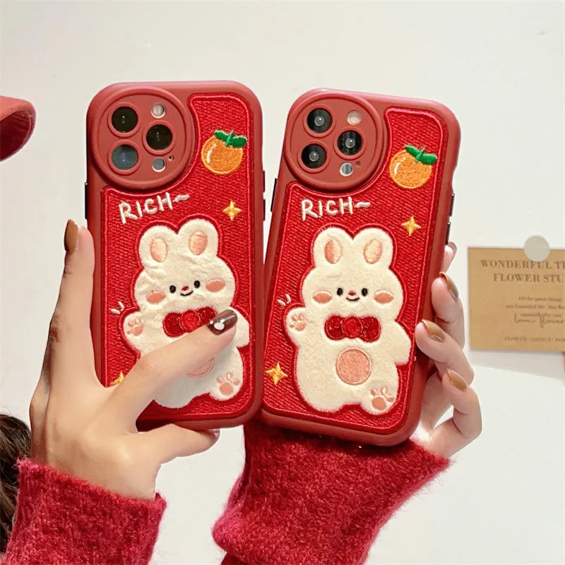 Red Bunny iPhone Case