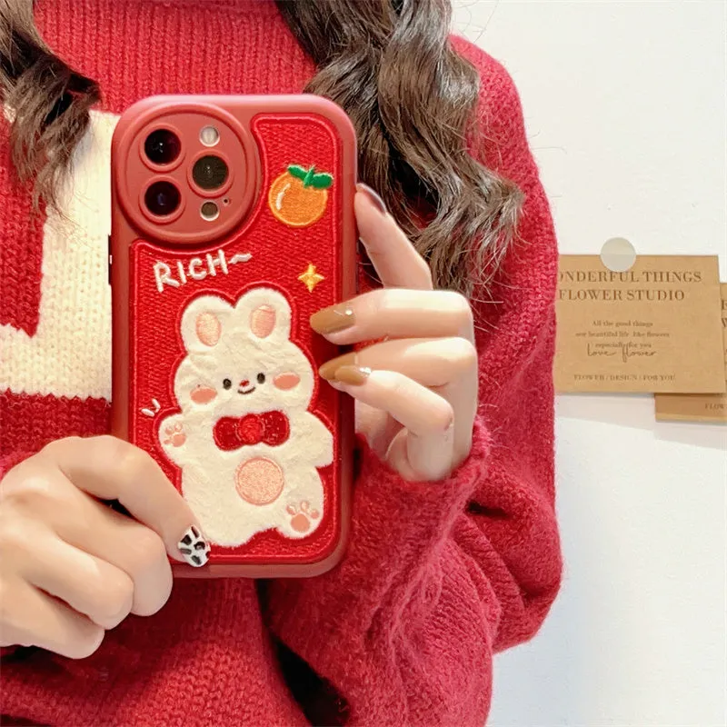 Red Bunny iPhone Case