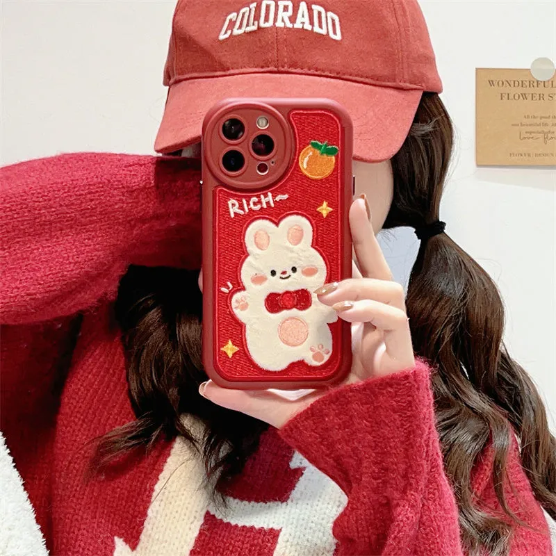 Red Bunny iPhone Case