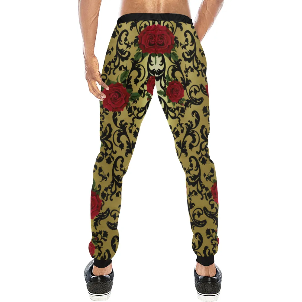 RED ROSES GOLD Men's All Over Print Sweatpants