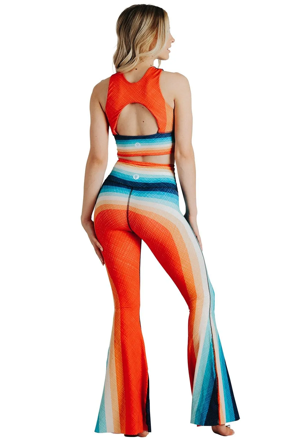 Retro Rainbow Printed Bell Bottoms