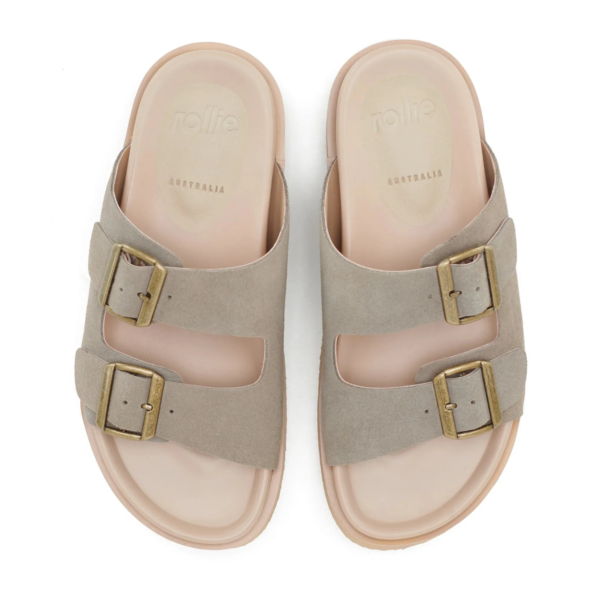 Rollie Ace Slide Taupe Suede