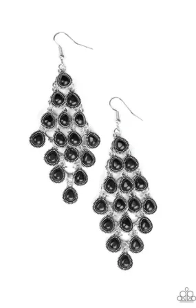 Rural Rainstorms Black Earrings - Paparazzi Accessories