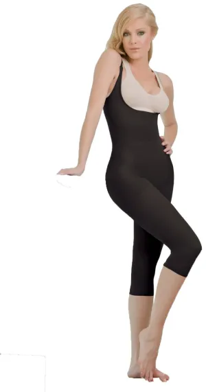 Sakkas Women's Firm Control Thermal Rubberflex Braless Capri Full Body Shaper