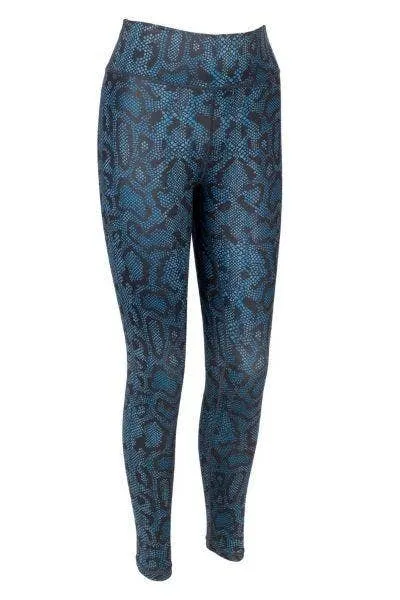 Savasana Blue Snake Print Eco Friendly Yoga Pants