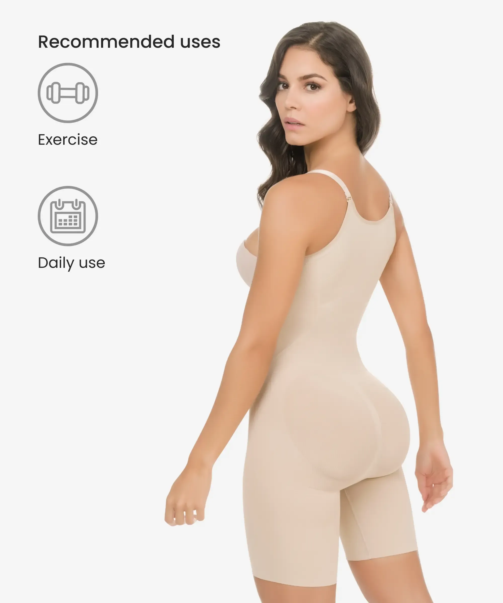 Seamless thermal action weight loss hourglass bodysuit - Style 1585