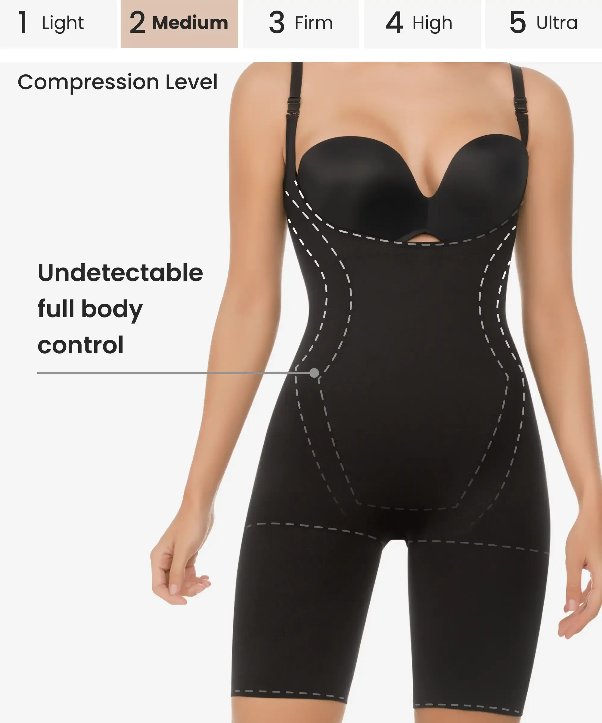 Seamless thermal action weight loss hourglass bodysuit - Style 1585