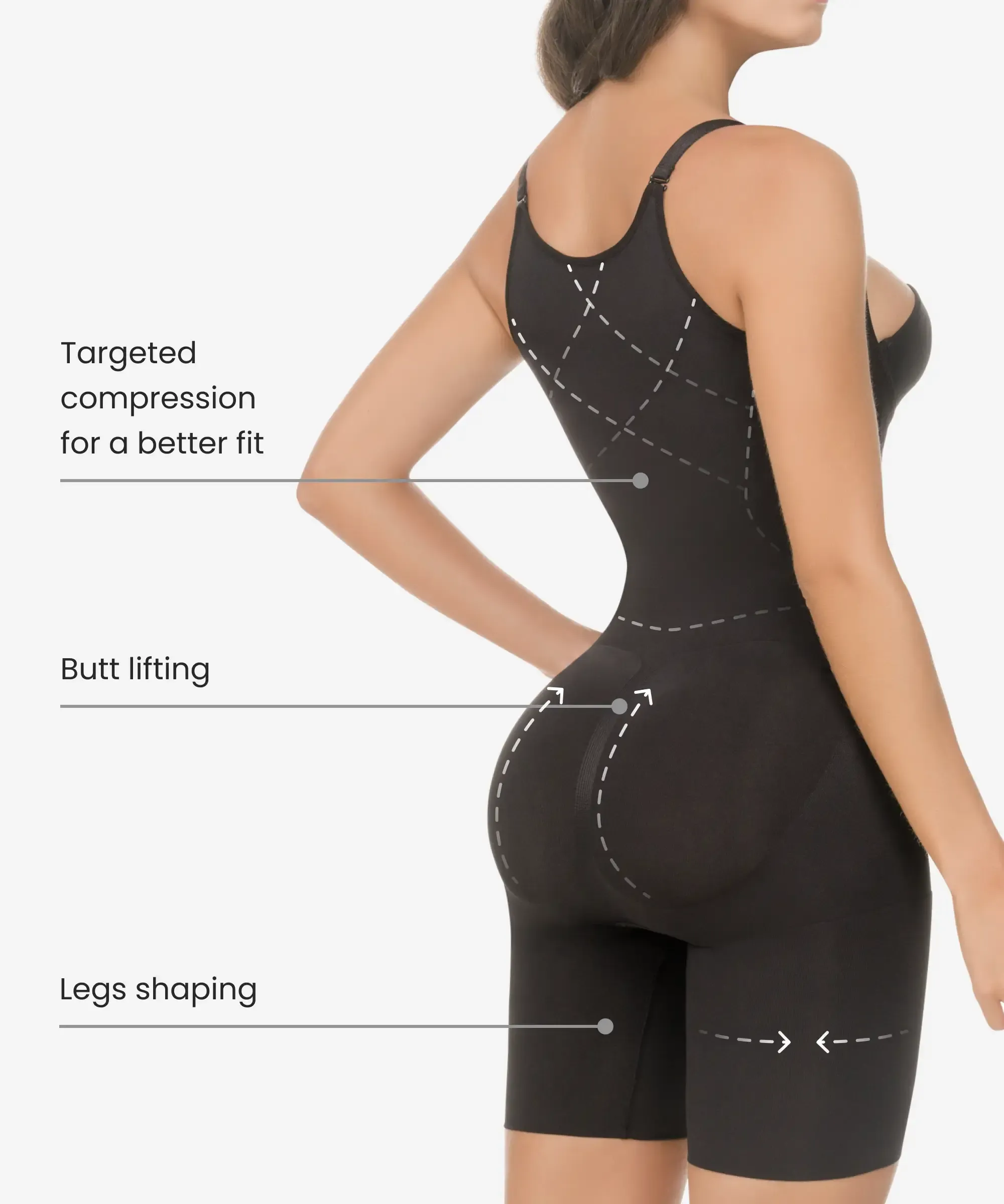 Seamless thermal action weight loss hourglass bodysuit - Style 1585