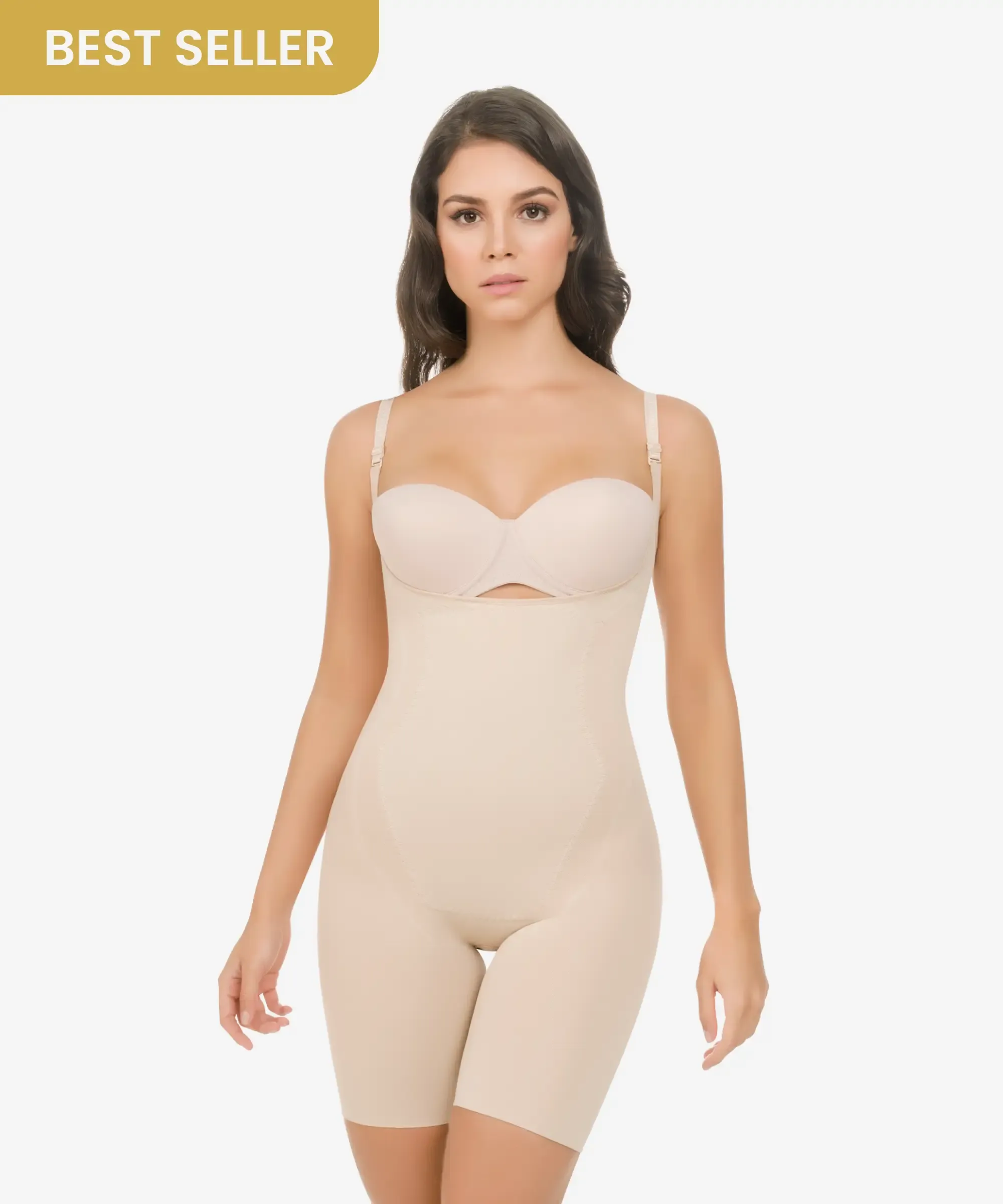 Seamless thermal action weight loss hourglass bodysuit - Style 1585