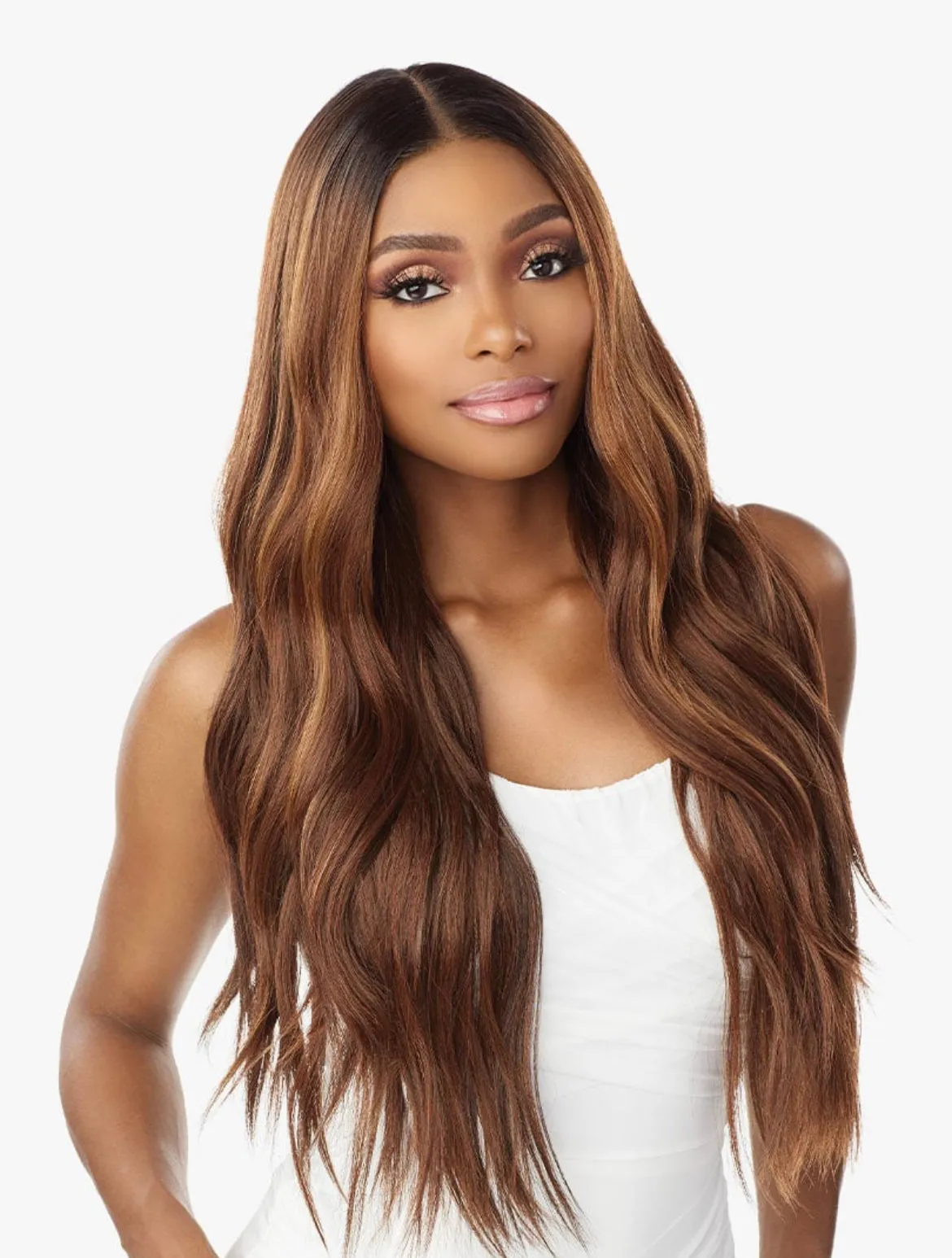 SENSATIONNEL BUTTA LACE HUMAN HAIR BLEND LOOSE BEACH WAVE 28"