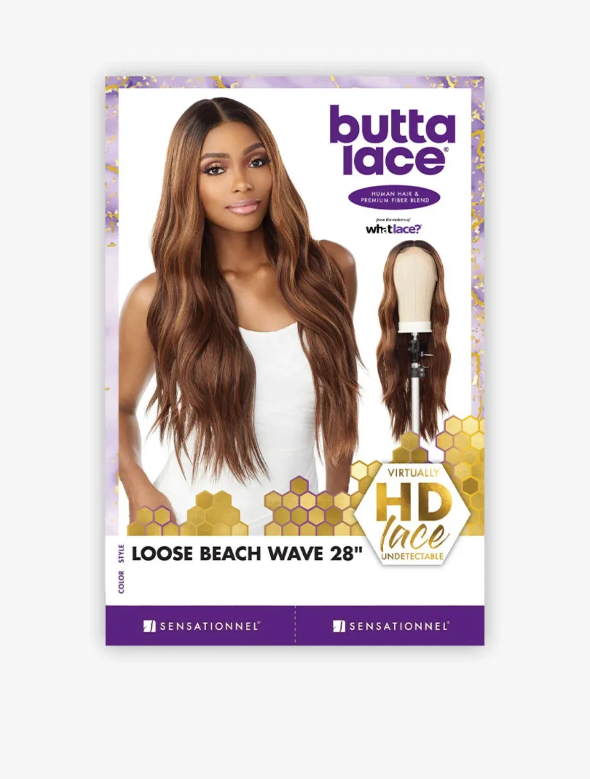 SENSATIONNEL BUTTA LACE HUMAN HAIR BLEND LOOSE BEACH WAVE 28"