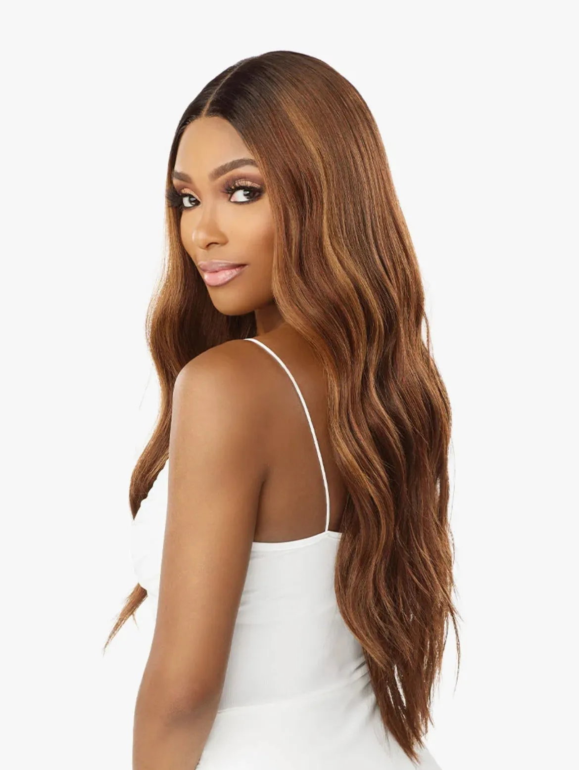 SENSATIONNEL BUTTA LACE HUMAN HAIR BLEND LOOSE BEACH WAVE 28"