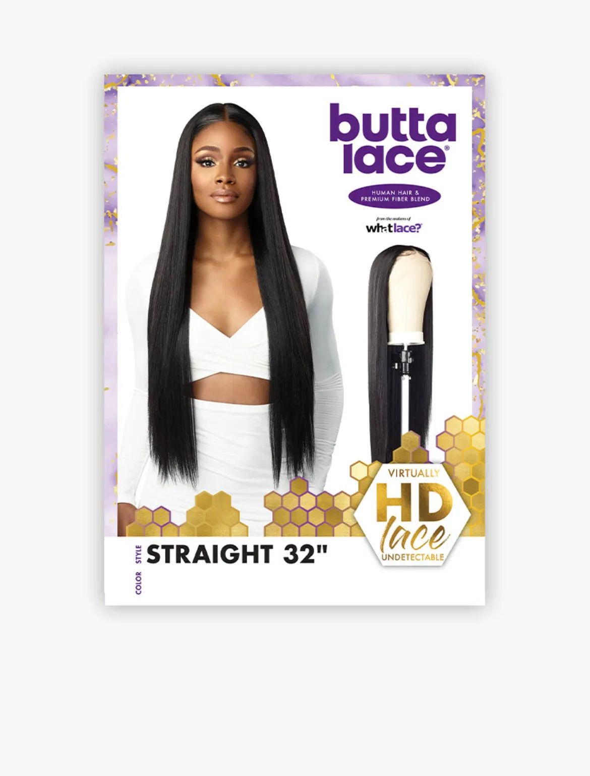 SENSATIONNEL BUTTA LACE HUMAN HAIR BLEND STRAIGHT 32"