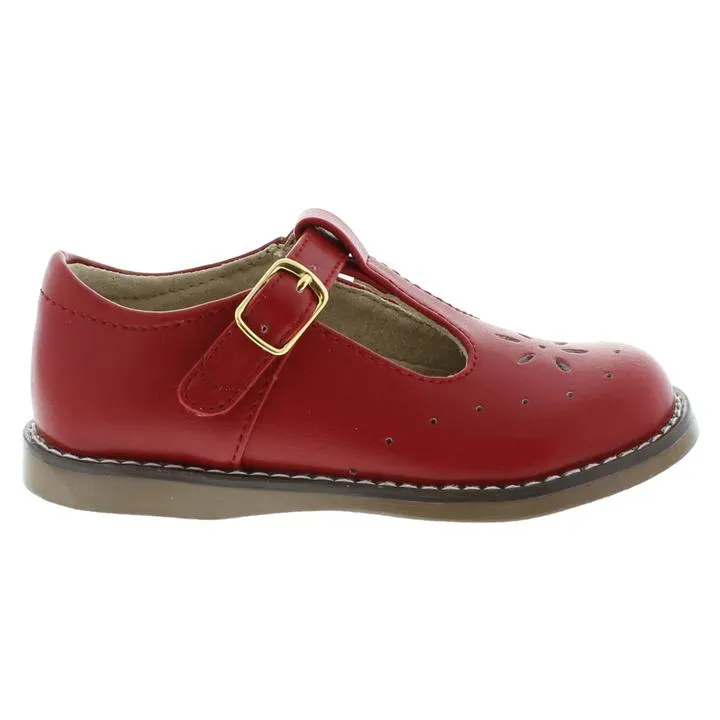 Sherry Kid's T-strap Dress Shoe - Red Leather