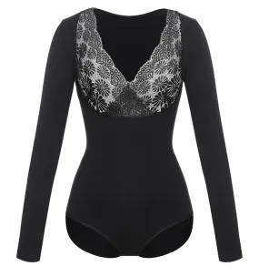 Slimming Lace Bodysuit Shapewear With Long Sleeves