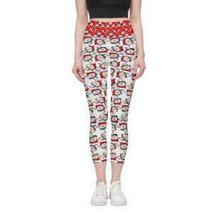 Snow Man's Delight Cloud-Like Women's High-Rise Christmas Leggings