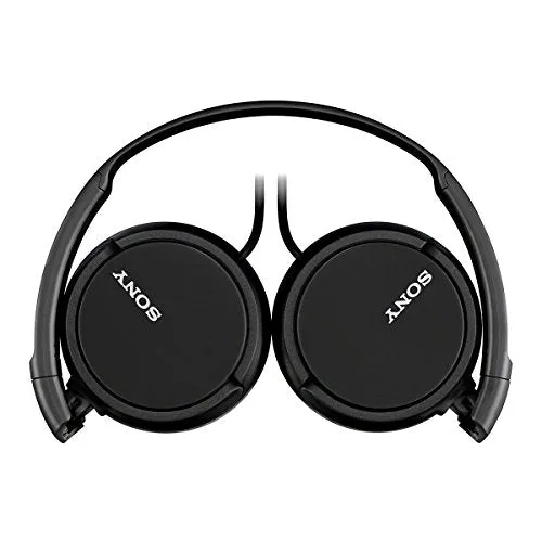 Sony MDR-ZX110AP Wired On-Ear Headphones with tangle free cable, 3.5mm Jack, Headset with Mic for phone calls and 1 Year Warranty - (Black)